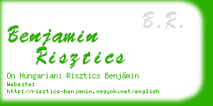 benjamin risztics business card